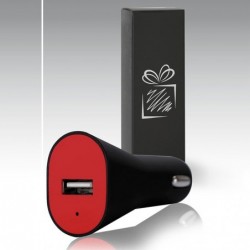 Színes USB -s autós töltő  díszdobozban.